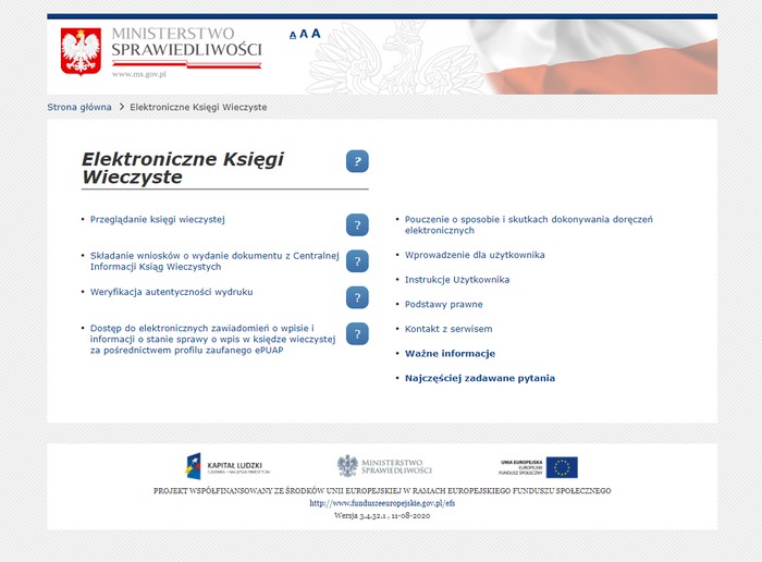 Elektroniczny rejestr ksiąg wieczystych - ekw.ms.gov.pl